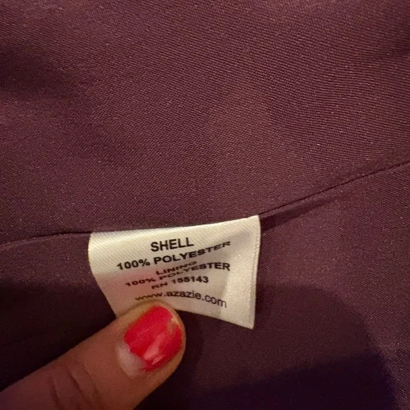 Azazie Purple Pleated Midi Dress - Picture 9 of 9